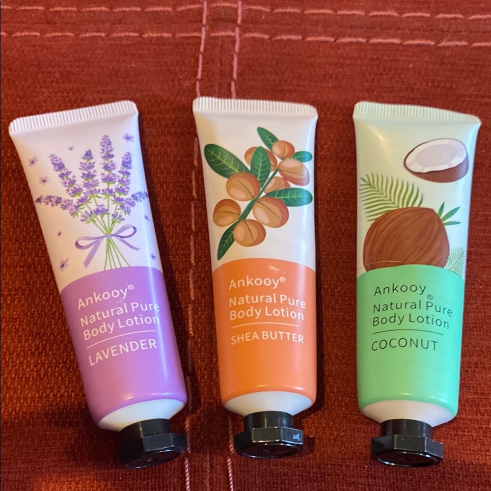 🆕ANKOOY: Body Lotion Trio - Lavender, Shea Butter, Coconut TRAVEL SIZE
